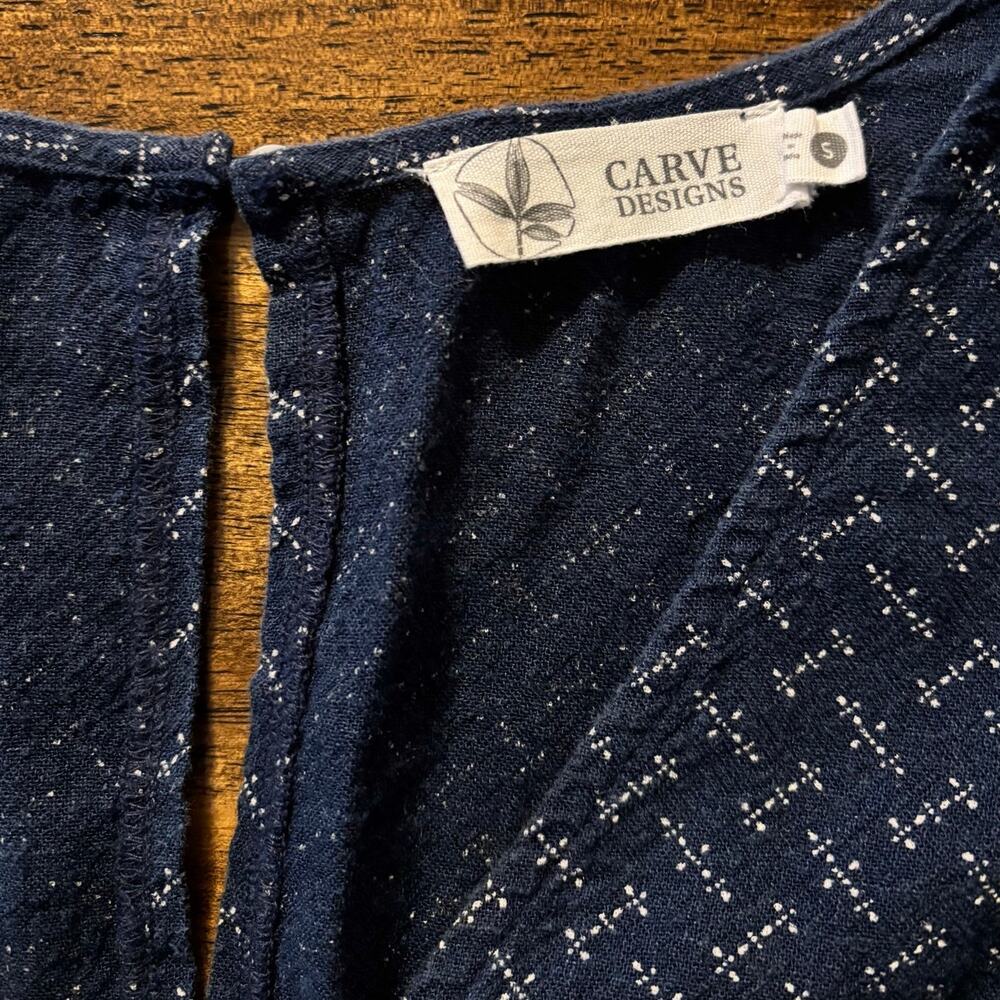 Carve Designs Women’s Small Romper One Piece Sophie Linen Blend Short Sleeve - Picture 4 of 12